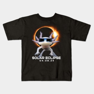 Celestial Axolotl Eclipse: Trendy Tee for Axolotl Admirers and Eclipses Kids T-Shirt